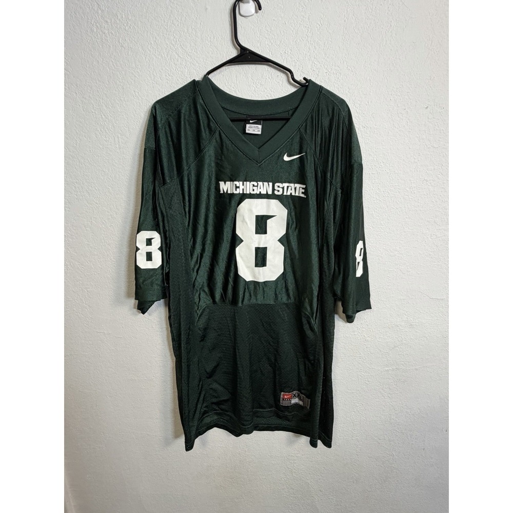Nike Michigan State Spartans Green Football Jersey #8 Mens Size XXL VINTAGE